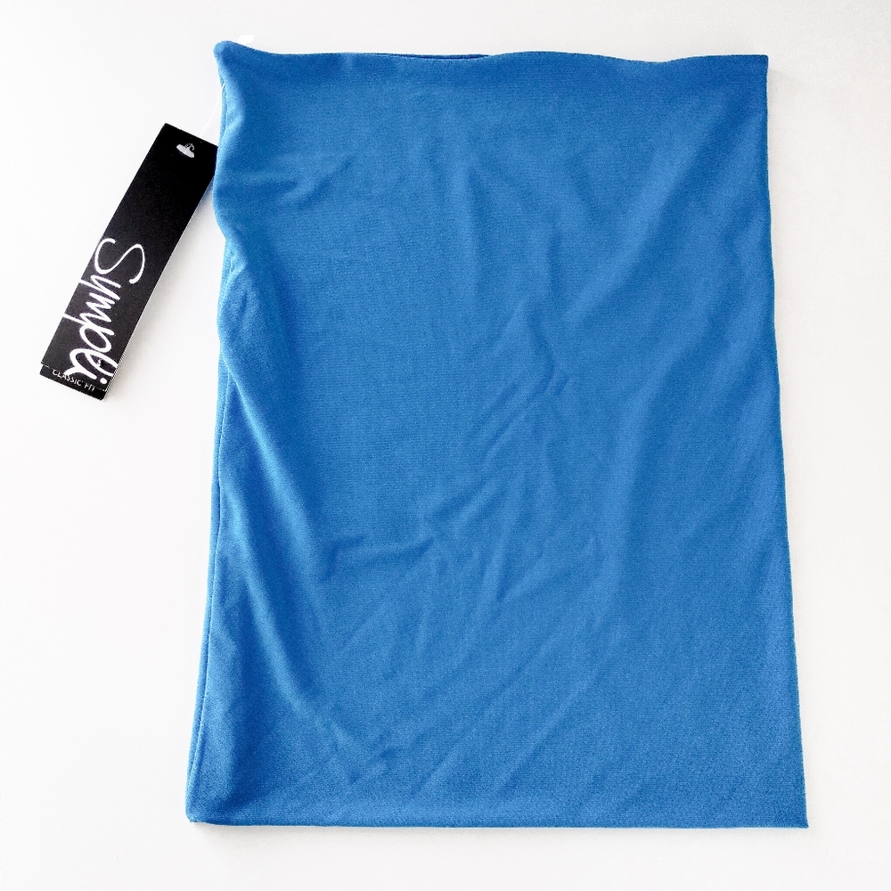 Sympli Banda Tube Top Morocco Blue Classic Fit Jersey Size 8 New